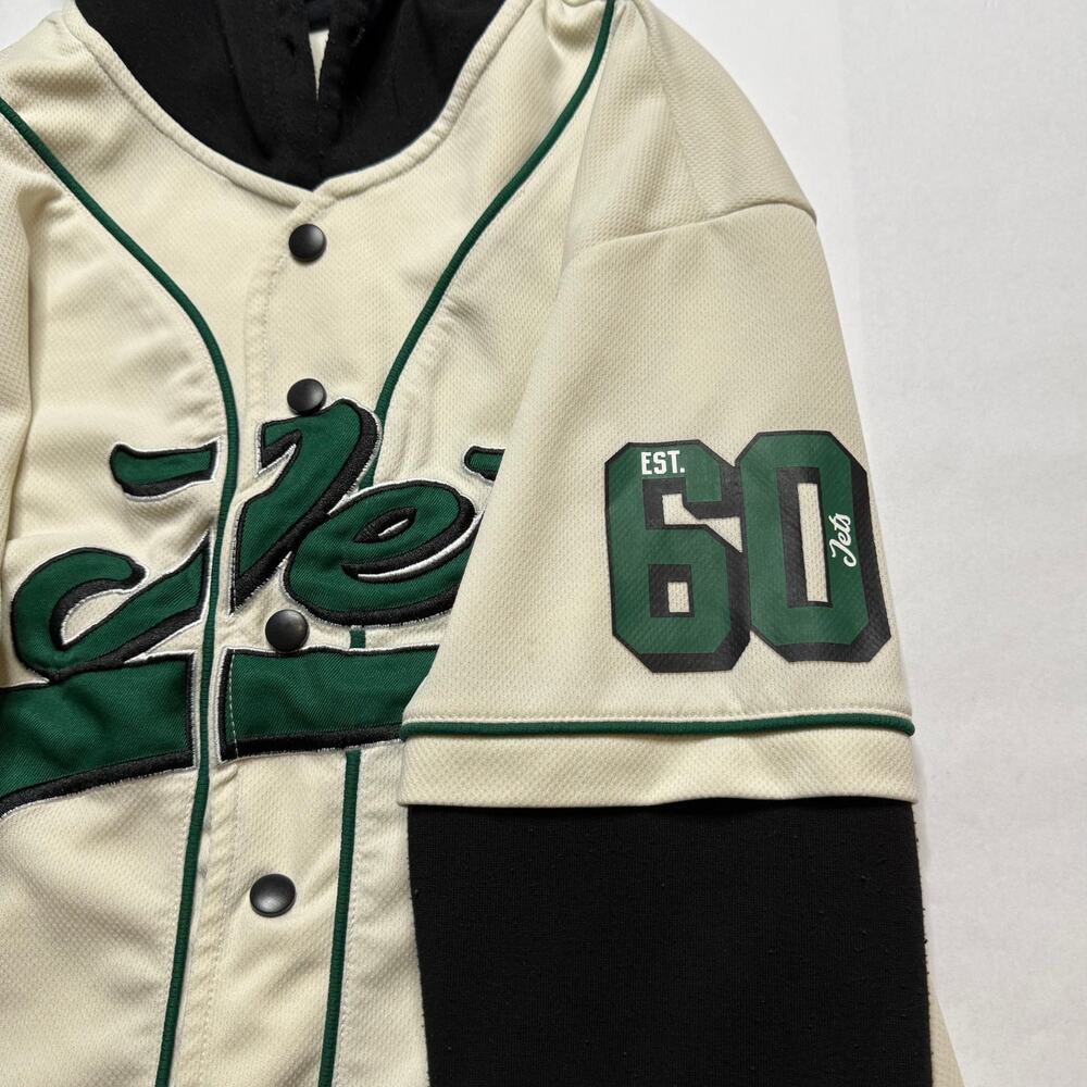 NFL New York Jets throwback baseball jersey hoodie Size Small - Picture 3 of 14